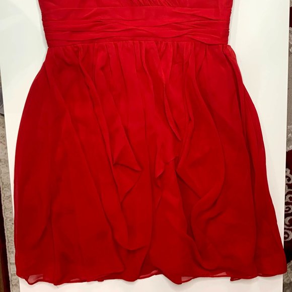 Red Strapless Sweetheart Neckline Short Dress - Picture 5 of 8